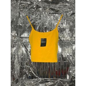 Forever 21 Yellow Cropped Tank Top Size M